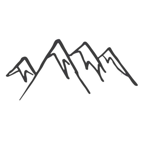 山峦黑白插画，简约小清新PNG免抠图标，设计素材轻松下载