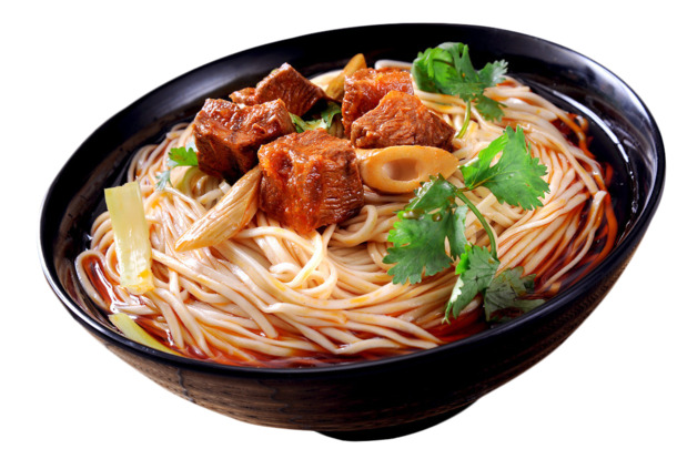 红烧兰州牛肉拉面PNG透明图，生活装饰元素，设计素材下载