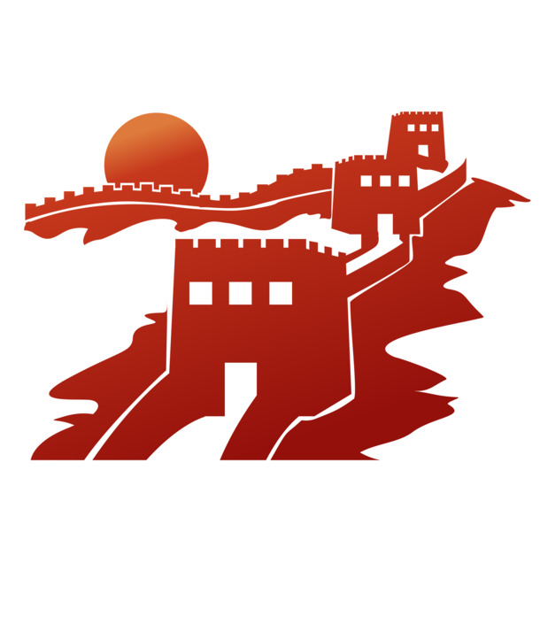 红色剪纸长城PNG高清透明免抠素材，设计元素一键下载