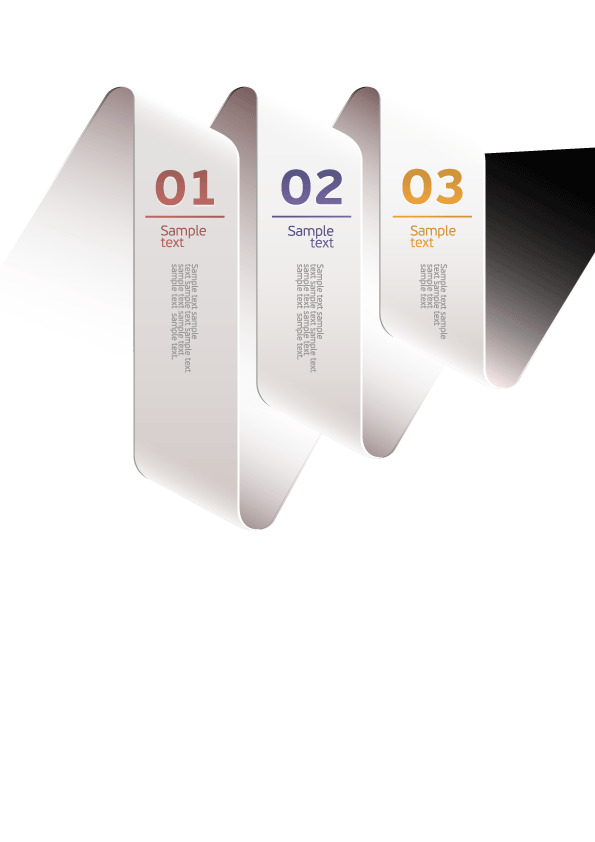 高清条状曲线PPT装饰元素，PNG透明图片，信息展示优化素材下载