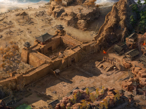 古代城墙游戏原画，高清PNG透明背景，卡通手绘素材下载