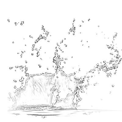 白色水花PNG透明图片，高清装饰元素，特效设计素材下载