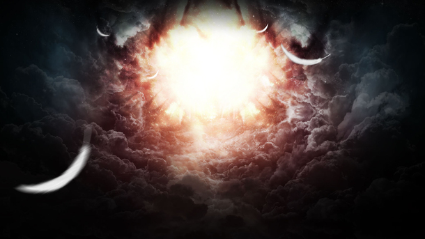 魔幻暗空云层羽翼海报背景，高清PNG透明图，创意banner设计素材下载