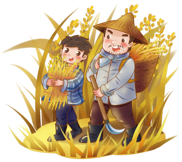 秋收农忙PNG素材，高清透明免扣元素，一键下载设计新灵感