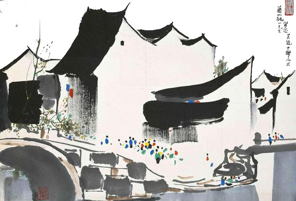 门前小桥透明PNG图片，高清墨迹笔触装饰元素，免费下载素材