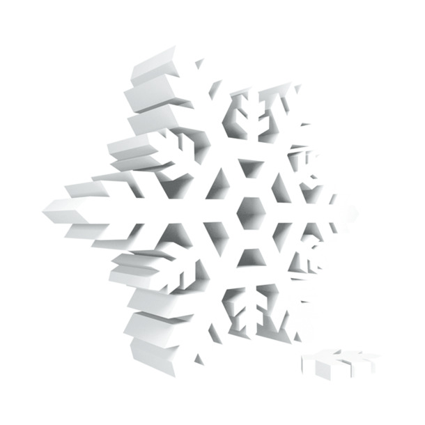3D雪花矢量素材，高清PNG透明图，节日氛围满满，圣诞设计必备，免费下载！