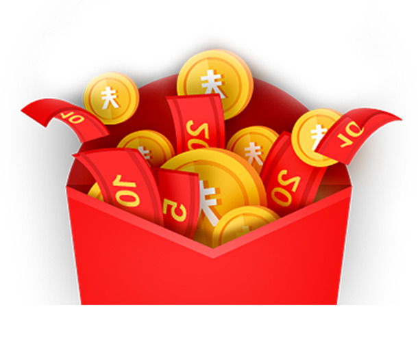 红包墙手绘卡通设计，礼品现金素材PNG+PSD高清透明图免费下载