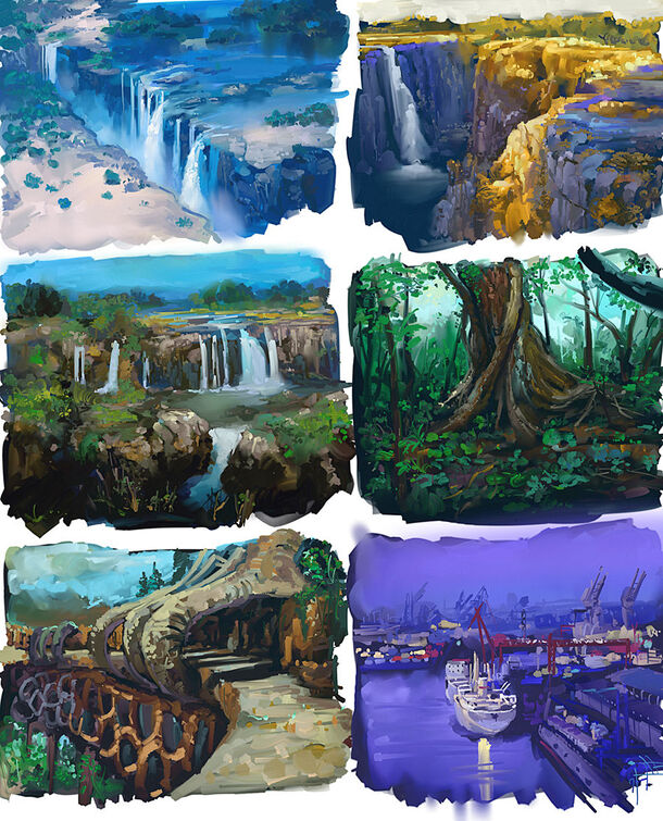 高清PNG季节自然景观插画，卡通手绘背景素材，透明图片下载