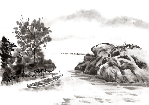 古风水墨PNG透明素材，高清墨迹笔触图片，创意设计元素下载