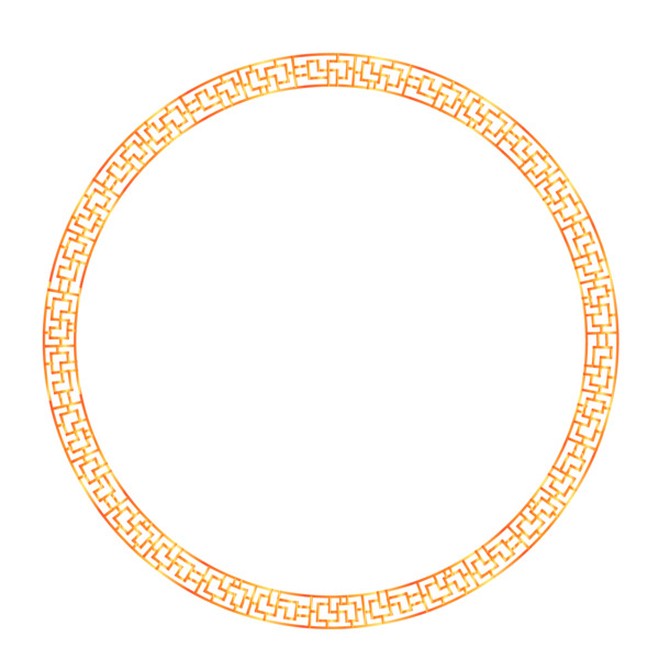 中国风黄色环形节日边框，高清PNG透明图片，AI格式设计素材免费下载