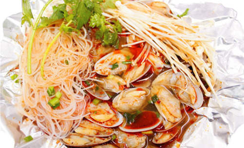 美味锡纸花甲粉PNG透明图，高清装饰元素，生活图片素材下载