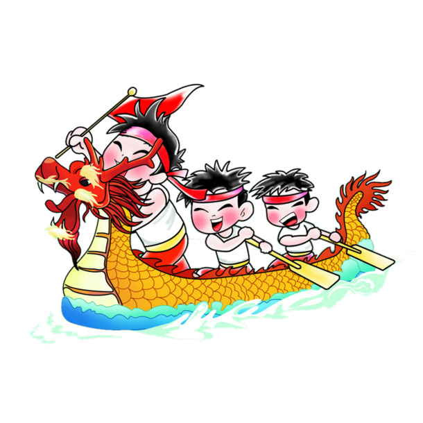 端午节划龙舟PNG透明图片，高清节日元素，设计素材免费下载