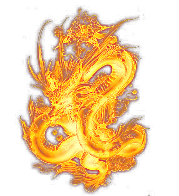 火龙PNG透明图，高清装饰元素与特效设计素材，一键下载