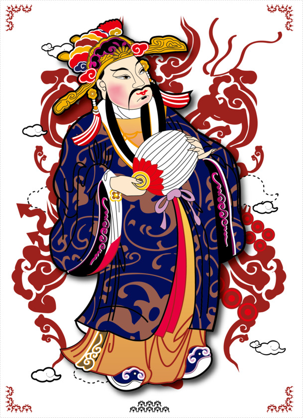 中国风财神矢量图，高清PNG透明版，节日素材大放送，元旦春节元宵必备！
