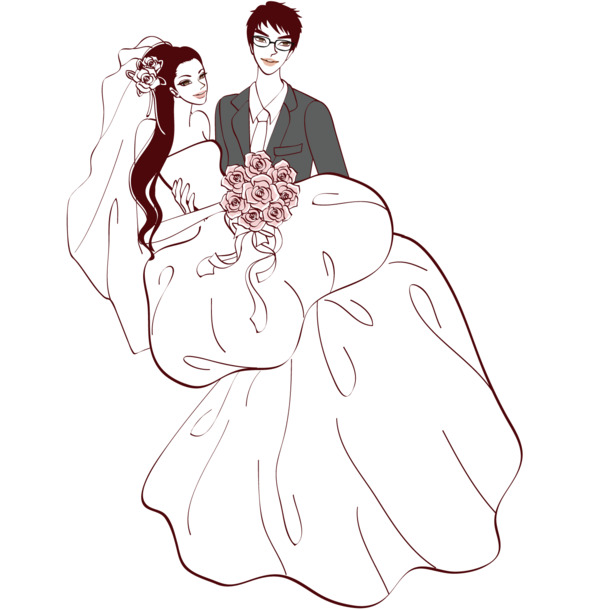 情人节节日素材，高清PNG透明新郎抱新娘图片，设计必备下载