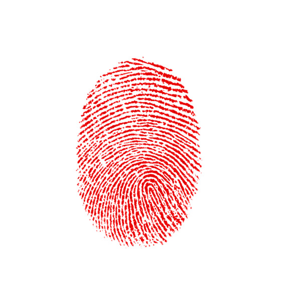 红色指纹PNG透明图，装饰特效元素，设计素材下载