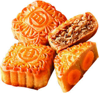 中秋佳节必备，五仁蛋黄月饼PNG透明图片，高清素材免费下载