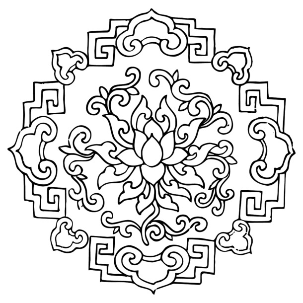 圆形花纹图案，高清PNG免抠元素，传统设计素材AI格式下载