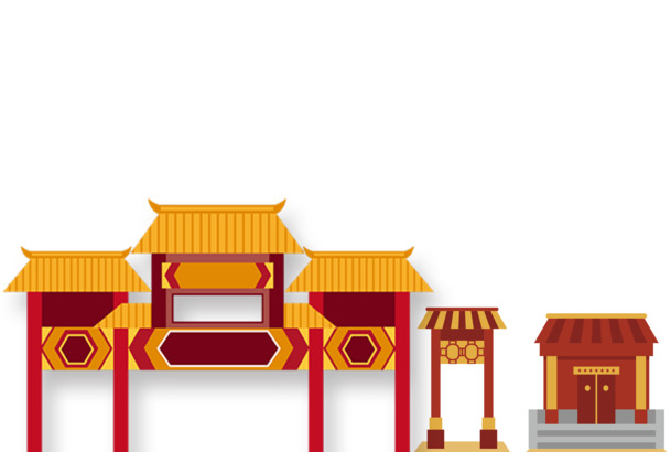 中式古建筑PNG透明图片，高清中国风装饰元素，设计素材免费下载