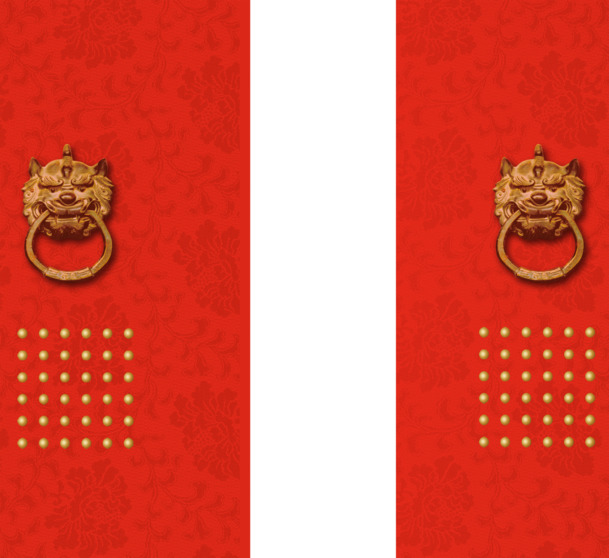 中国风喜庆门PNG透明图片，高清装饰元素，免费下载