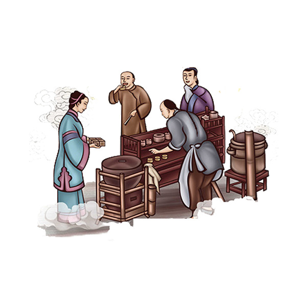 中国风购物元素PNG高清透明图片，古代买东西装饰素材下载