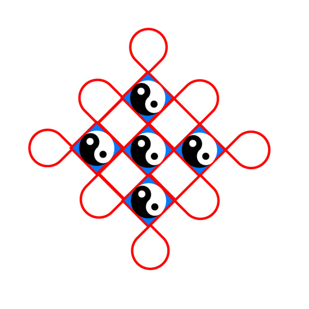 中国结太极图PNG素材，高清透明，节日元素丰富，AI格式易下载