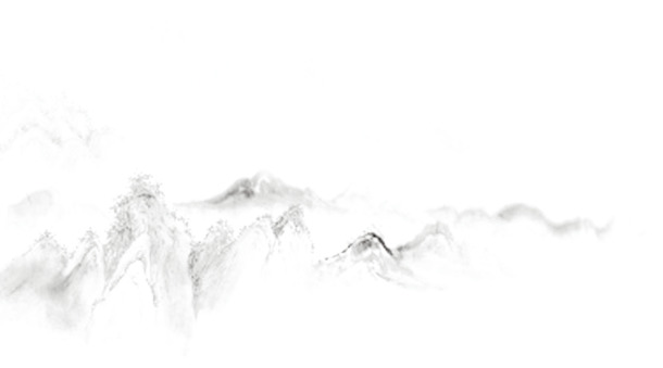 中国风意境水墨山水画PNG素材，高清透明装饰元素，免费下载