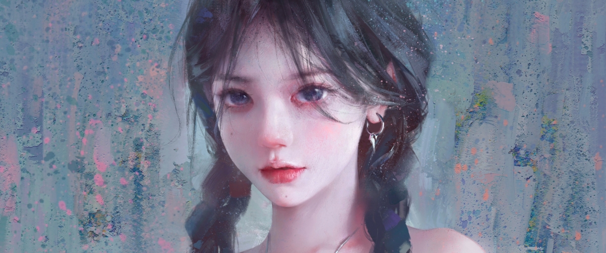 双马尾辫女孩动漫壁纸，高清4K带鱼屏，3440x1440精美下载