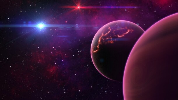 紫粉秘境星空，高清PNG透明背景，抽象梦幻图片设计素材下载