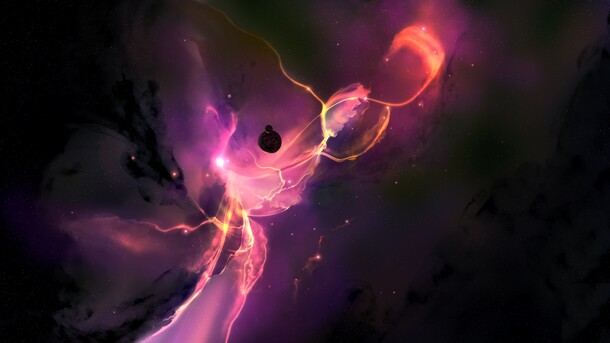 梦幻紫星高清PNG透明背景，抽象黑幕星空设计素材下载