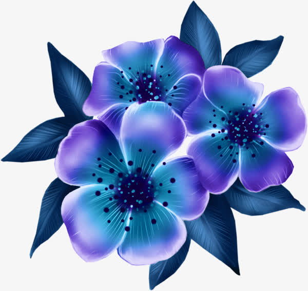 手绘鲜花PNG透明图，高清花瓣漂浮元素，设计素材免费下载