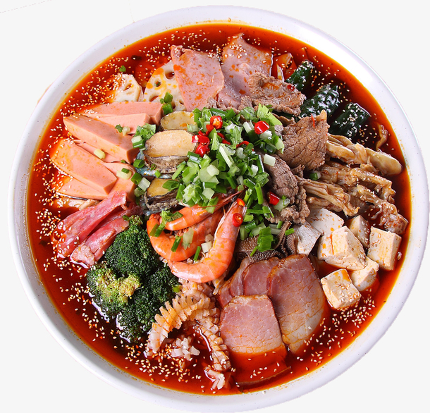 冒菜火锅设计素材，麻辣风味PNG透明图片，装饰元素与生活用品一网打尽