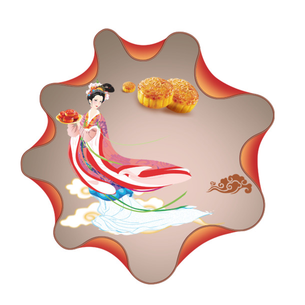 中秋佳节PNG透明图片，盘子中的节日元素，PSD设计素材免费下载