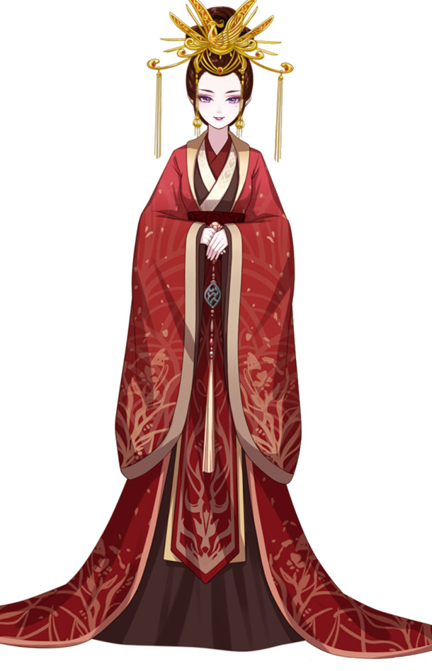 古典皇后贵妃美人手绘PNG图片，高清透明素材，卡通元素下载