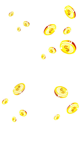 高清PNG透明漂浮金币图片，设计素材下载
