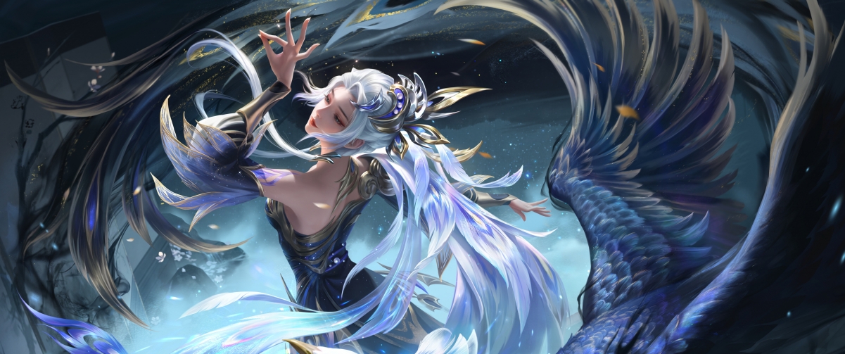王者荣耀虞姬云霓雀翎星传说高清壁纸，3440x1440带鱼屏4K图片下载