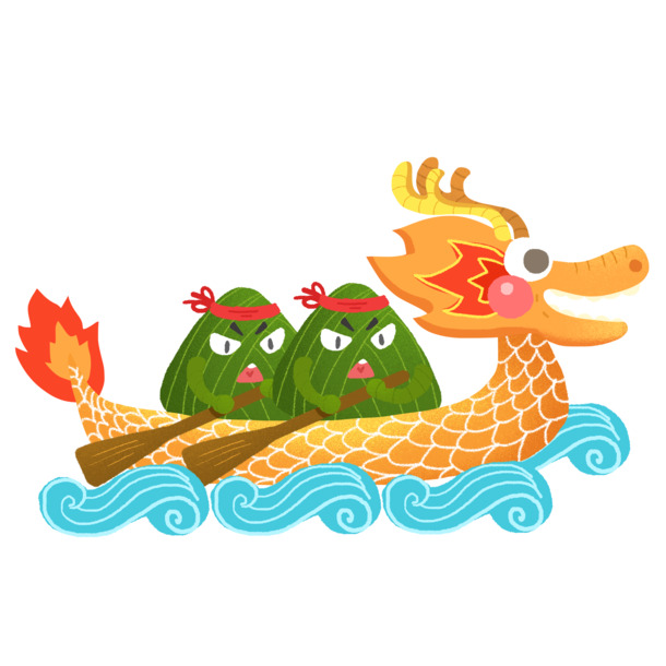 端午节龙舟赛盛景，精美粽子PNG透明图，节日元素丰富，设计素材免费下载