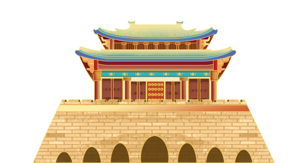 中国古代建筑元素，楼房阶梯PNG透明图，中国风设计素材高清下载