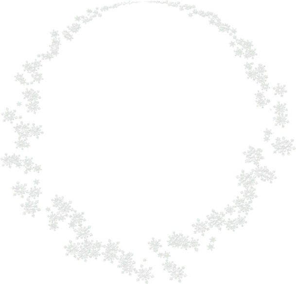 冬季唯美雪花圆环PNG透明图，高清圣诞节设计素材下载