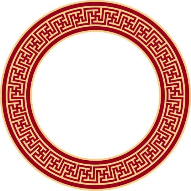 矢量中式红圆环PNG透明装饰图案，高清设计素材下载