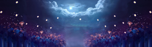 七夕浪漫背景素材，高清PNG透明图片，创意Banner海报设计元素免费下载