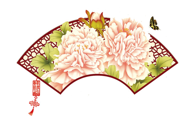 中国风屏风PNG透明图，元旦春节元宵节日素材，高清下载