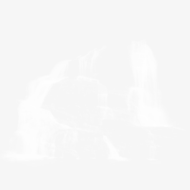 高清透明PNG，飞流直下三千尺瀑布背景素材，设计必备，免费下载