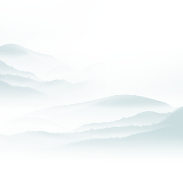 清明水墨风山水画，手绘卡通PSD素材，高清PNG透明下载