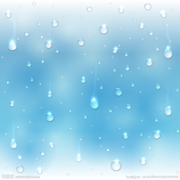 七夕蓝色雨滴PNG透明图片，高清节日元素，情人节设计素材下载