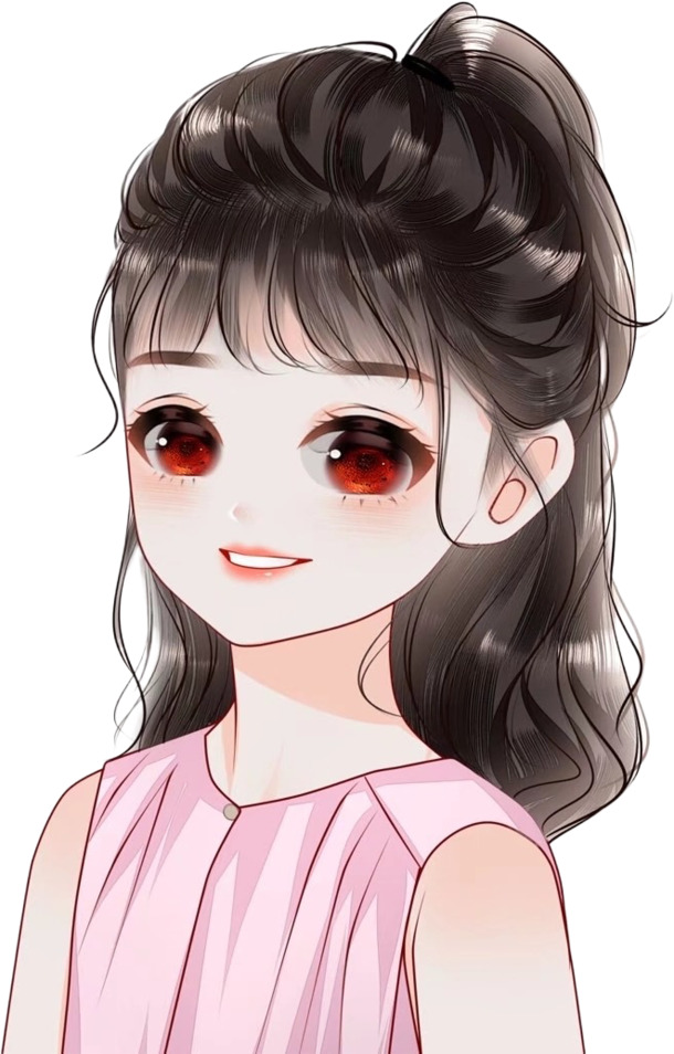 女生手绘卡通头像PNG透明高清图，精美卡通元素设计素材下载