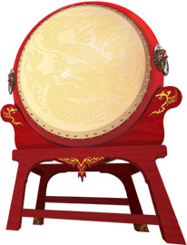端午节红色中式大鼓PNG透明图片，高清设计素材下载