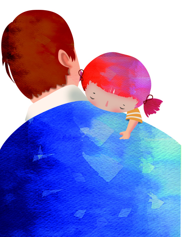 父子涂鸦卡通插画高清PNG，透明节日元素，图片设计素材下载