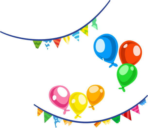 生日彩旗PNG透明素材，高清漂浮彩带图片，免费下载设计元素