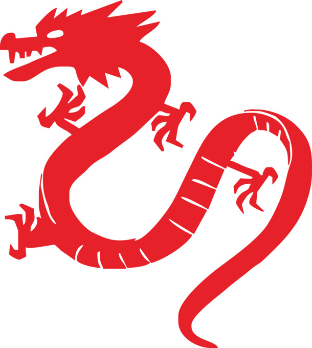 中国龙剪纸元素，高清PNG透明动植物图片，设计素材免费下载